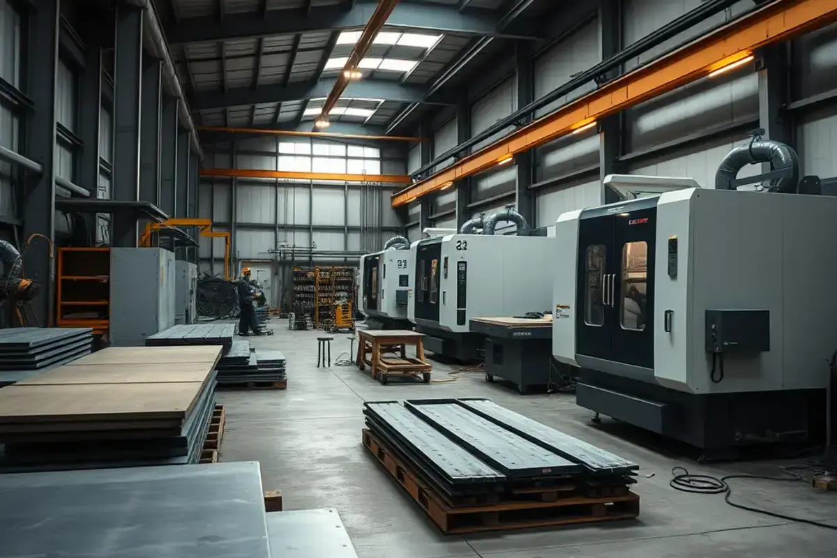 Modern metal fabrication workshop